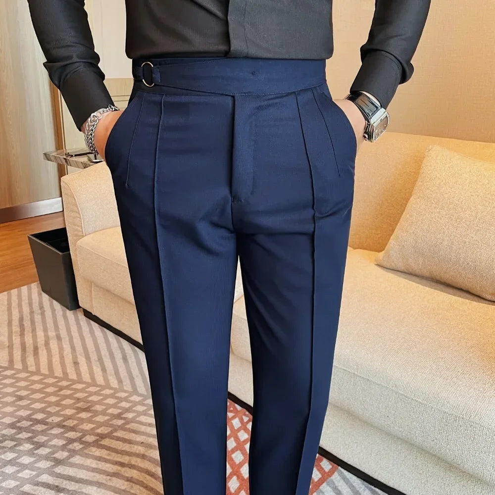 Men's High Waist Suit Pants