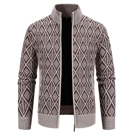 Men's Winter Jacket Thick Warm Casual Fleeced Windbreaker Knitting Jackets Autumn Spring Cardigan Coat Stand Collar