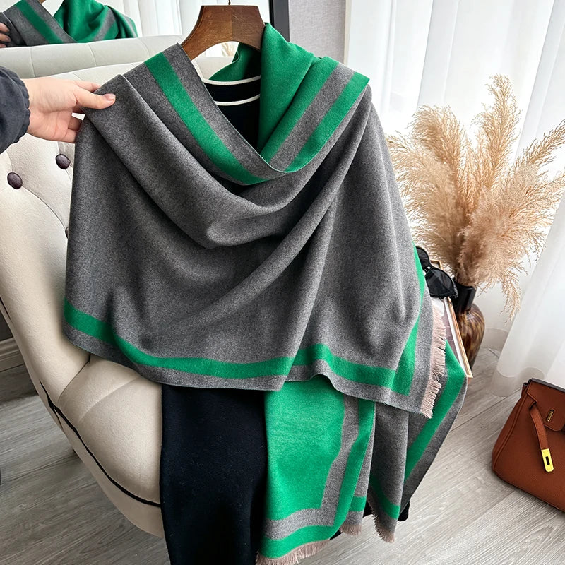 Warm Luxury Women Cashmere Scarf Shawl Wrap Plain color