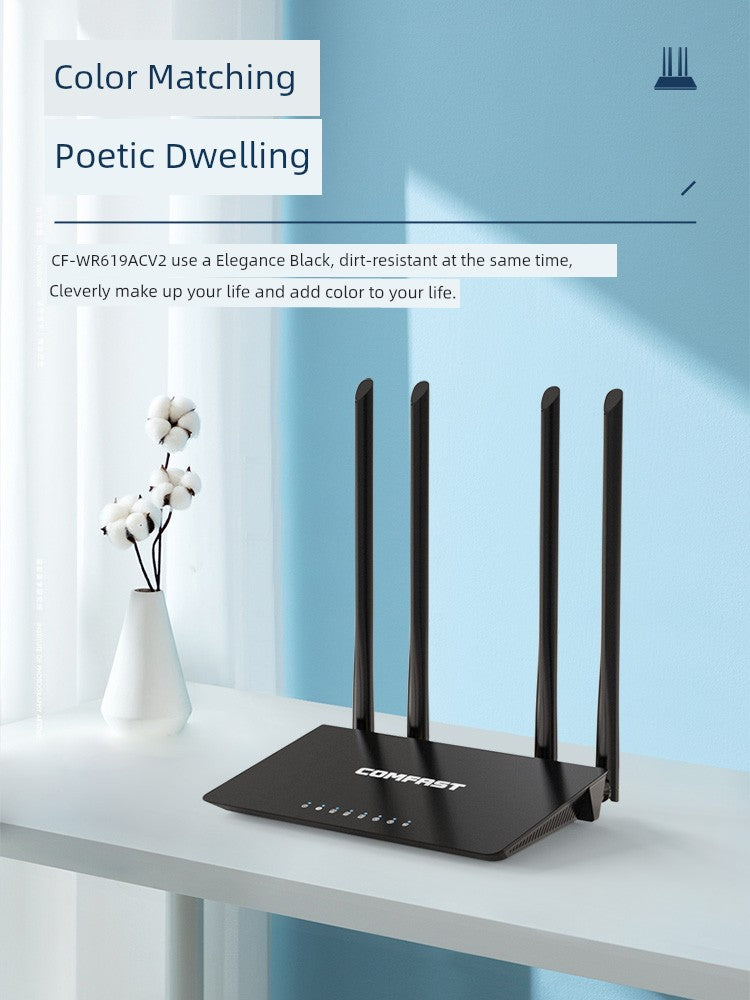 [Send Network Cable] ComFast Router For Home High-Speed Gigabit Full-House Coverage Wireless Router through the Wall WiFi Port 1200M Dual-Frequency 5G High-Power Dormitory 619ac