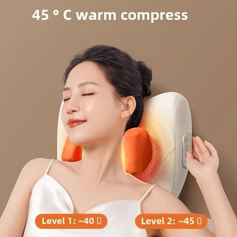 JAIYORL Trapezius Electric Massage Pillow Wireless Car And Home Massager Heating Waist Neck Leg Cervical Shiatsu Kneading