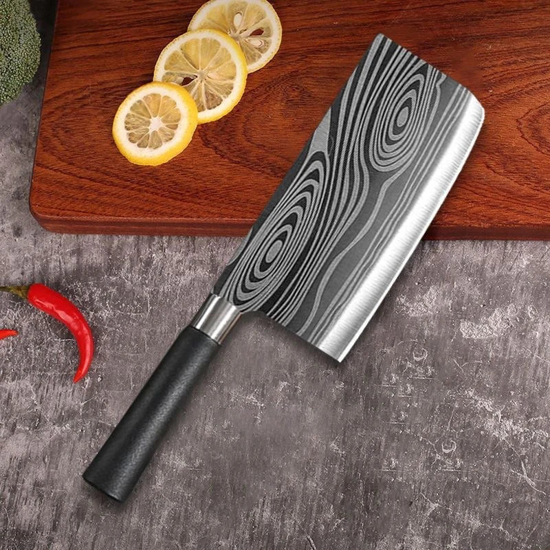 Damascus Kitchen Utility Set Knives Scissors Sharpening Rod Slicing Chef knife Stainless Steel