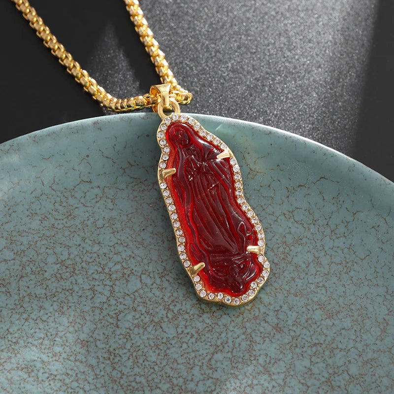 Unisex Virgin Mary Blessing Necklace Pendant