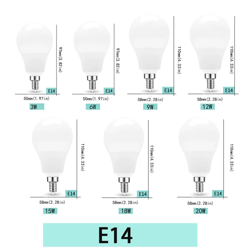 8PCS LED Bulb E27 B22 E14 AC220/110V 3W 6W 9W 12W 15W 18W Brightness and Low Energy Consumption