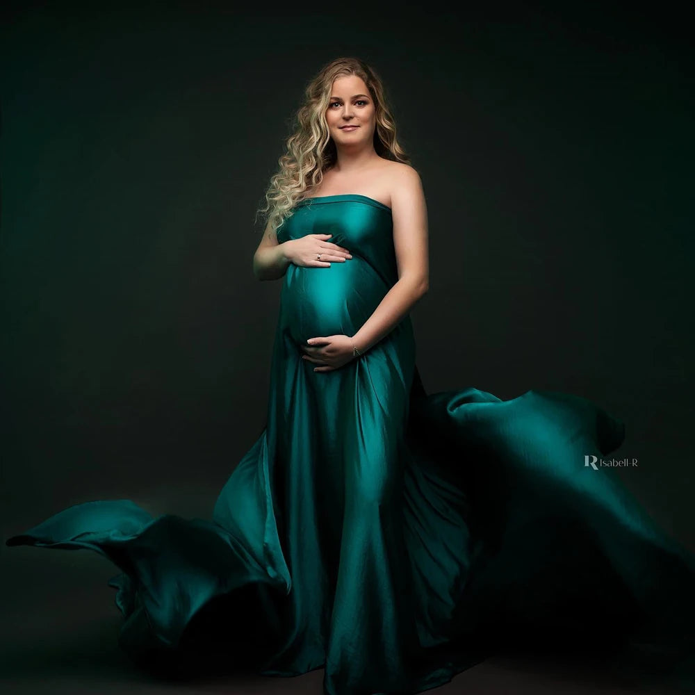 Maternity Photography Soft Satin Luster Dress