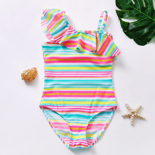 Girl Swimsuit One-Piece Mermaid Fish Scale Unicorn Children's Swimwear 2 - 8 Years