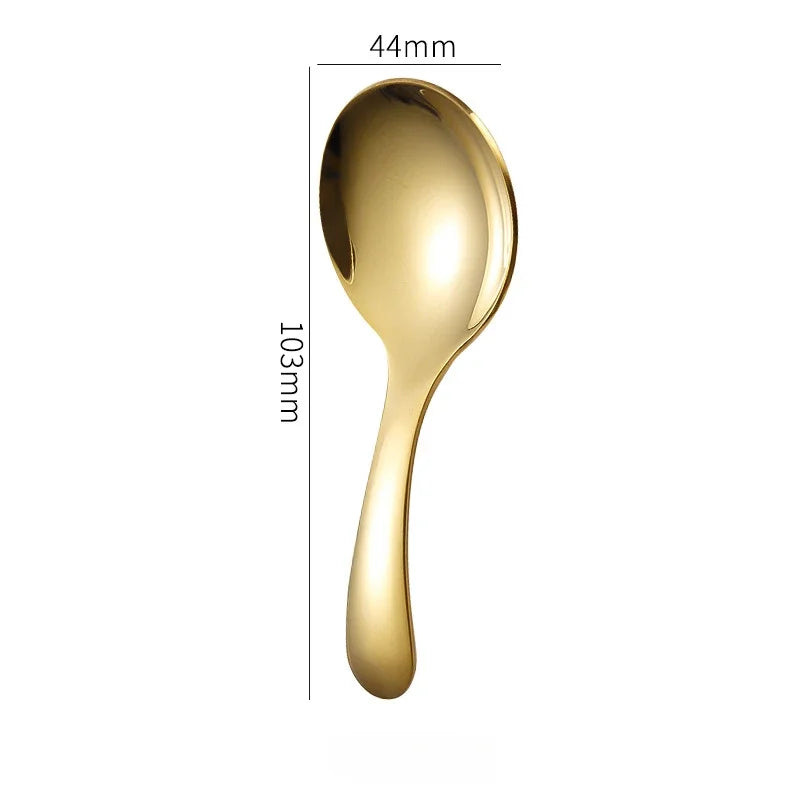 Mini Portable Stainless Steel Spoon Fork Set Storage Dessert Fruit Tool for Work School Short Handle Tableware Suitable for Kids
