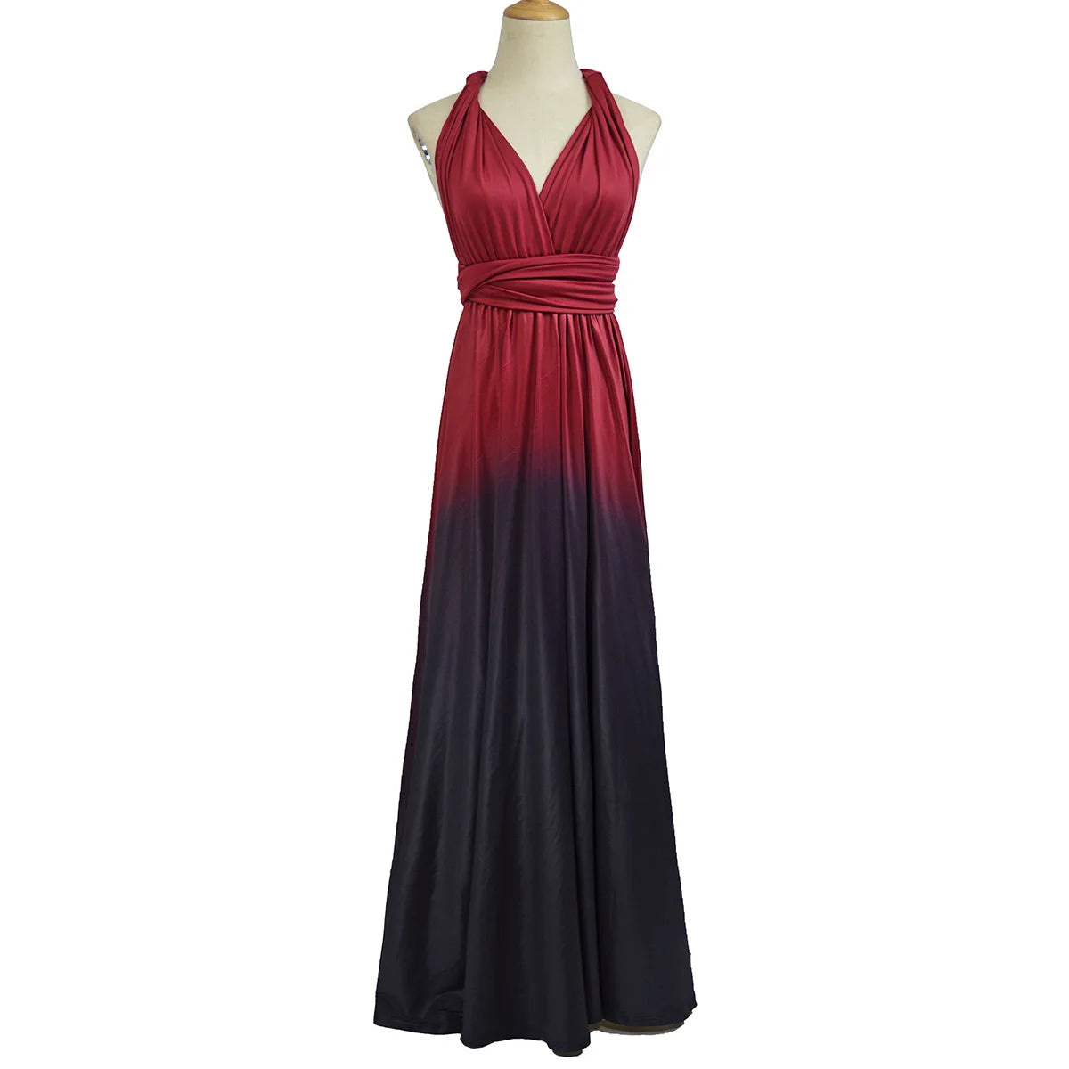 Multicolor Color Maxi Dress for Women Wrap Convertible Cross Bandage Sexy Backless