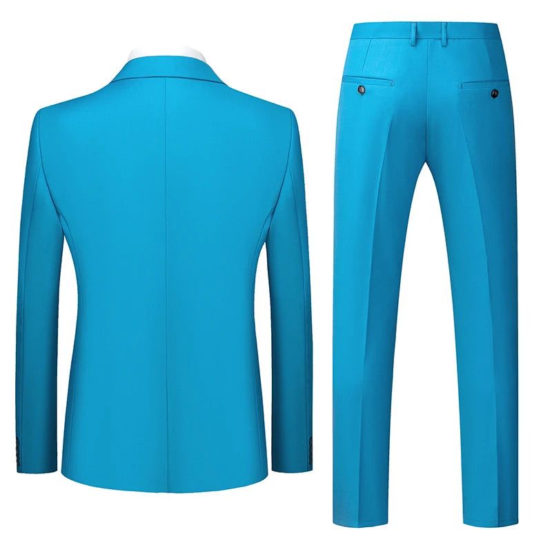 Men's 3 Piece Suit, Jacket Vest Trousers, Slim Fit Blazer Waistcoat Pants