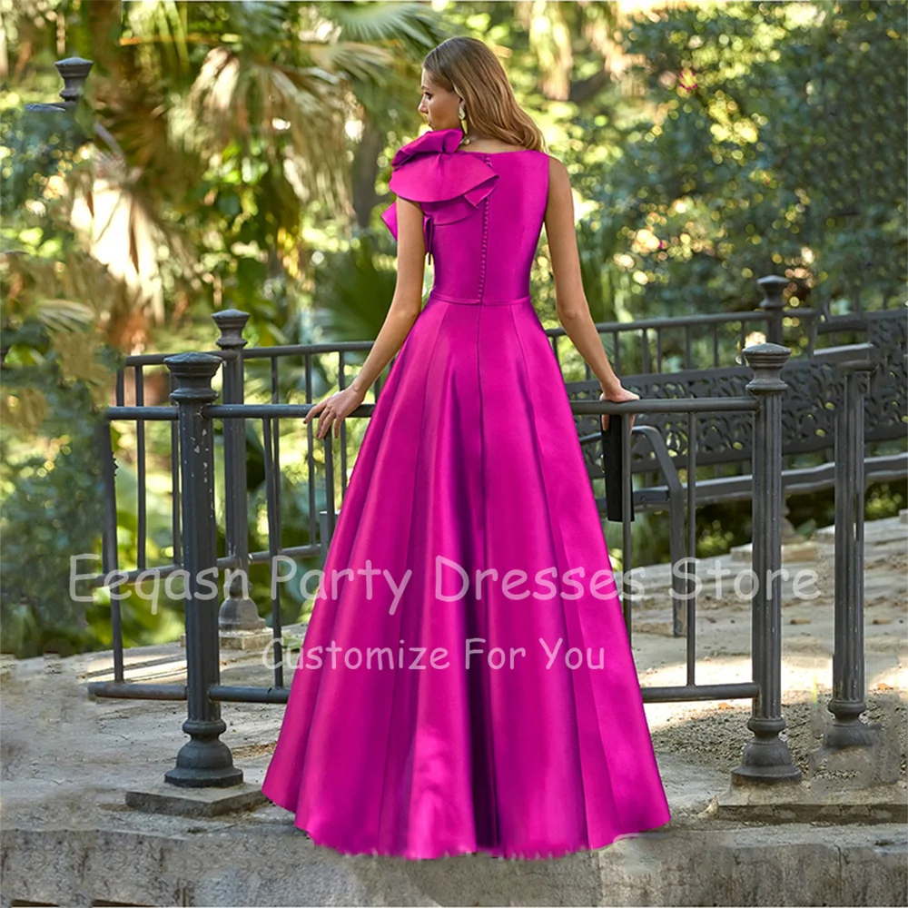 Women Satin Party Long Formal Prom Evening Dress A Line