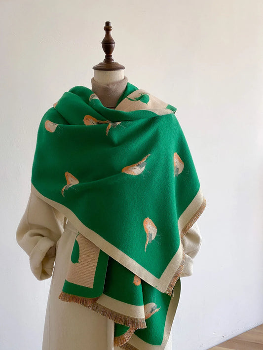 Thick Cashmere Blanket  Scarf Women Warm Pashmina Shawl Winter Wraps