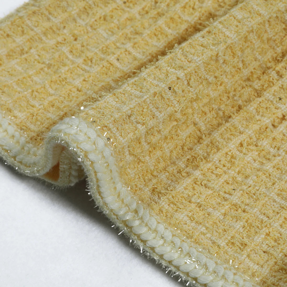 Women Autumn Knitted Rhinestone Button Round Neck Long Sleeved Thick Fish Tail Slim Fit Dress