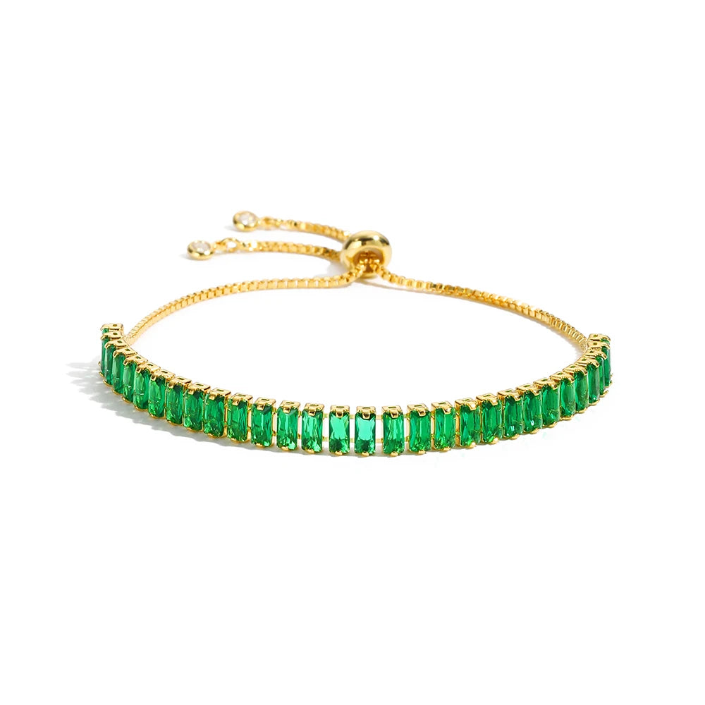 Mix Style Green Micro-inlaid Zircon Tennis Bracelet for Women 2025 New Men Bracelet Homme Jewelry Accessories Wholesale