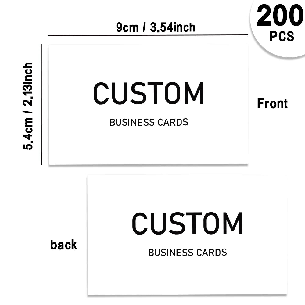 200/500/1000pcs Customizable Cards, Personalized Business Cards with Acrylic Storage Box, Waterproof Thank You Invitations