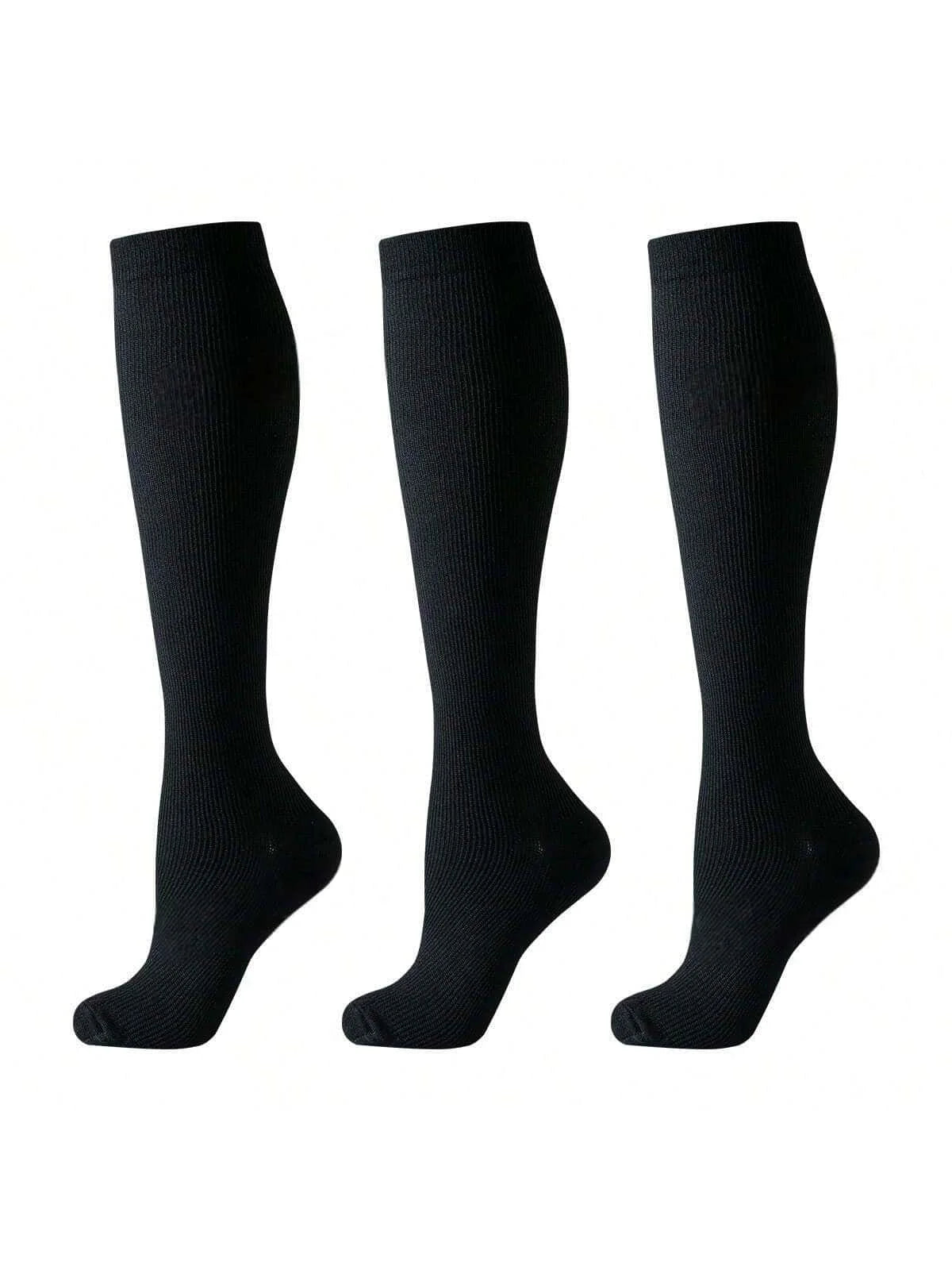 6 Pairs of Compression Socks - Unisex Knee-High Design with Soft & Lightweight Fabric, Low-Pressure Support for Nurses, Running,