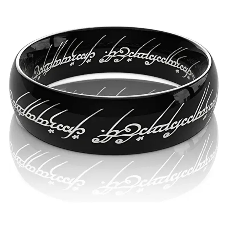 6MM Stainless Steel Laser Engraving Exquisite Couples Wedding Ring, Men and Women