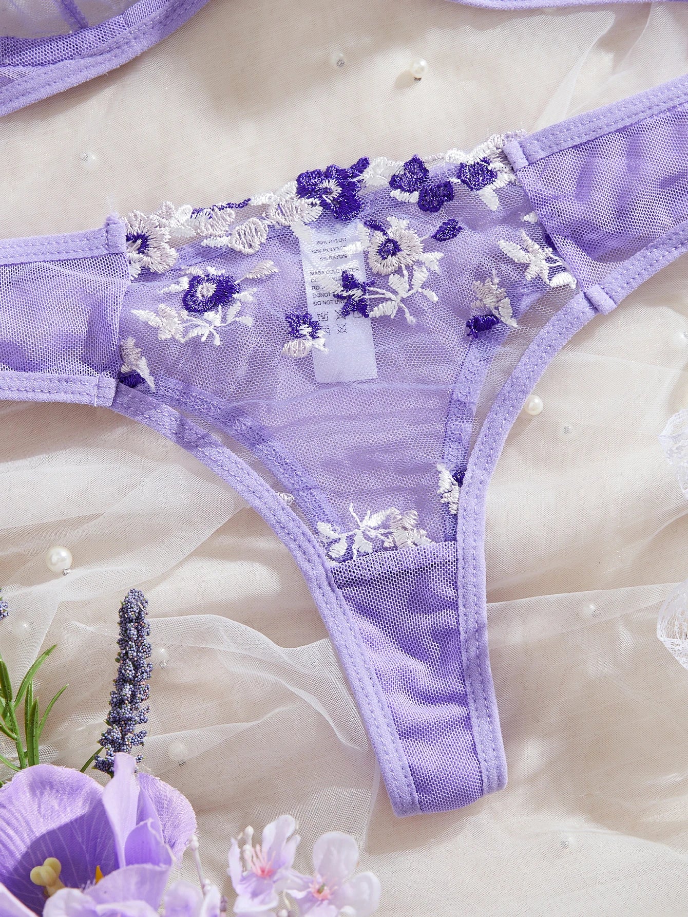 Women Sexy Lingerie Lace Transparent Underwear Fairy Embroidery Sets
