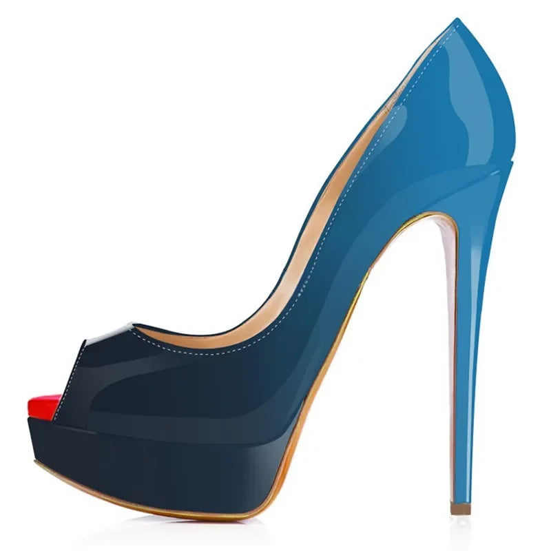 Women Pumps Elegant Platform Peep Toe Shoes
