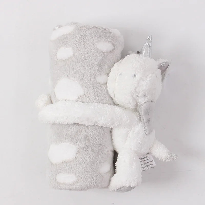 2 Piece Plush 75*100cm Baby Security Sleep Blanket 6 Style Stuffed Animal Set Pink Bunny Newborn Baby Gift