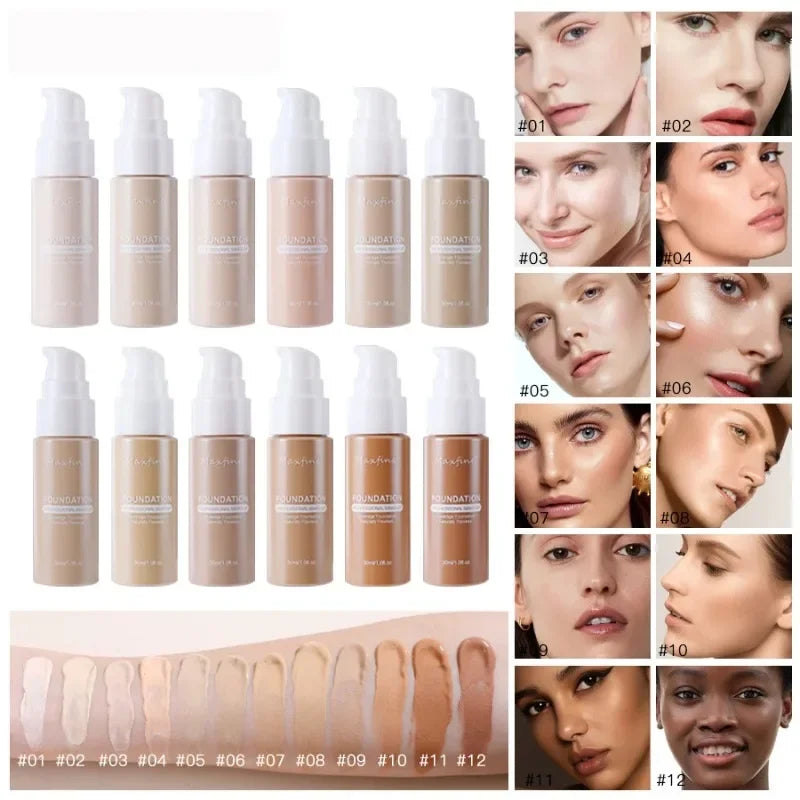Liquid Face Foundation Cream Oil-Control BB Cream Matte Base Brightening Cosmetic