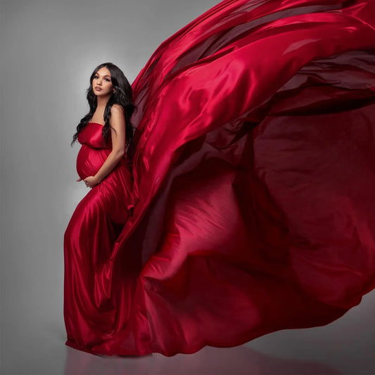 Maternity Photography Soft Satin Luster Dress