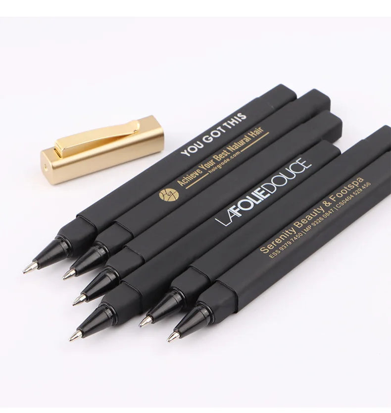 100pcs Free Custom Logo Square Ballpoint Pens ABS Material for Promotional Advertising Gift Pen