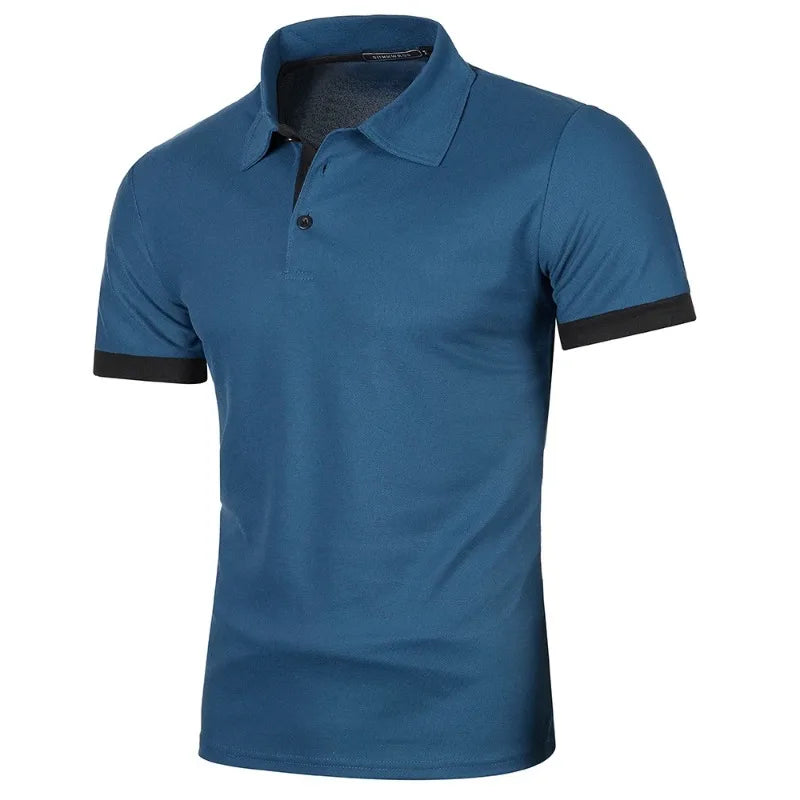 New Mens Short Sleeve Polo Shirt Solid Color