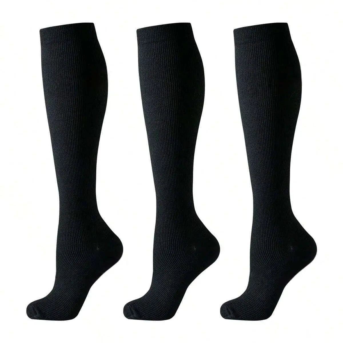 6 Pairs of Compression Socks - Unisex Knee-High Design with Soft & Lightweight Fabric, Low-Pressure Support for Nurses, Running,