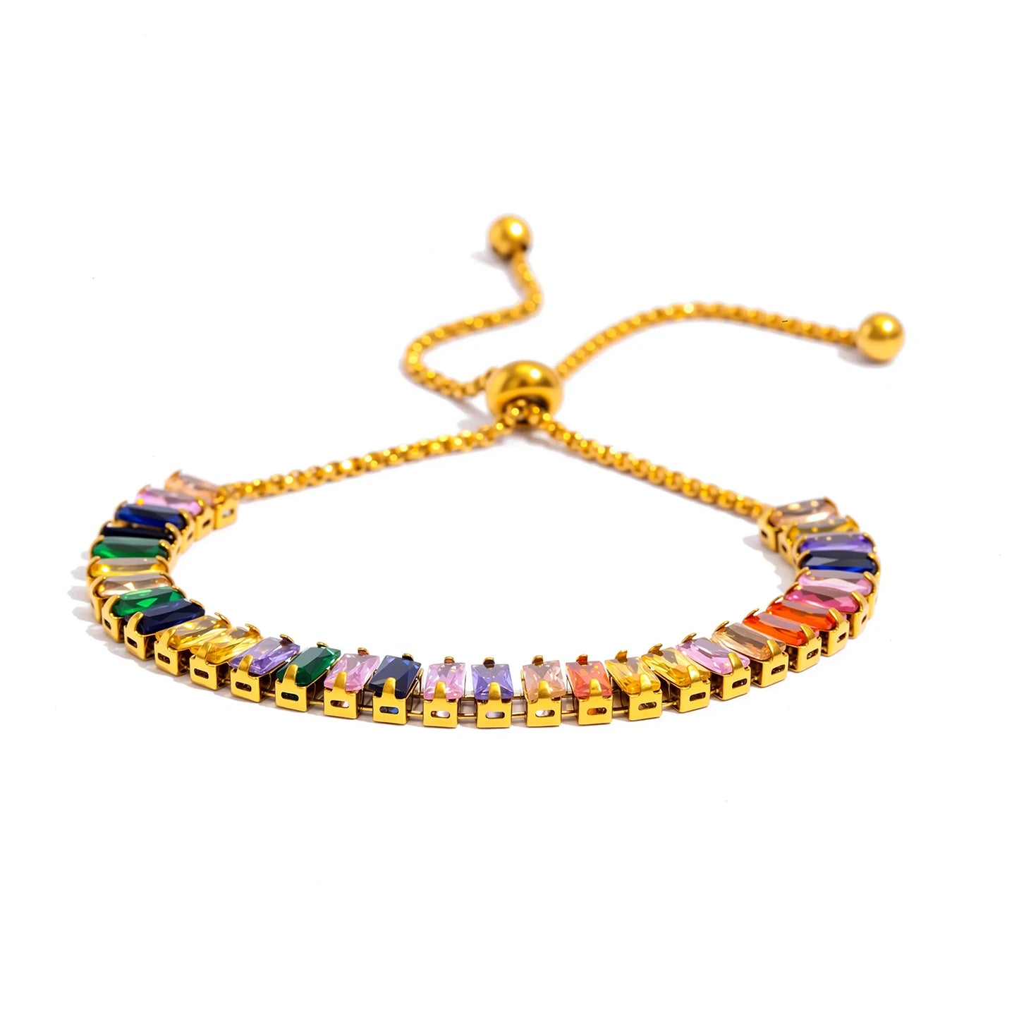 Women's Adjustable CZ Bracelet - Sparkling Zirconia Chain, Shines on Hypoallergenic Stainless Steel, Dazzling Everyday Jewelry