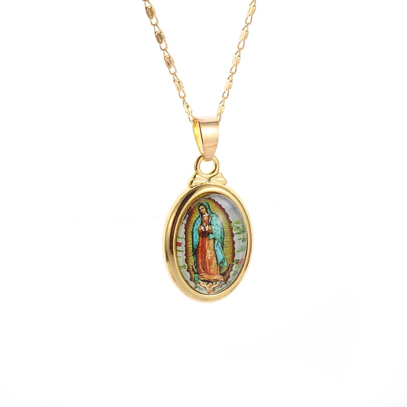 Unisex Virgin Mary Blessing Necklace Pendant