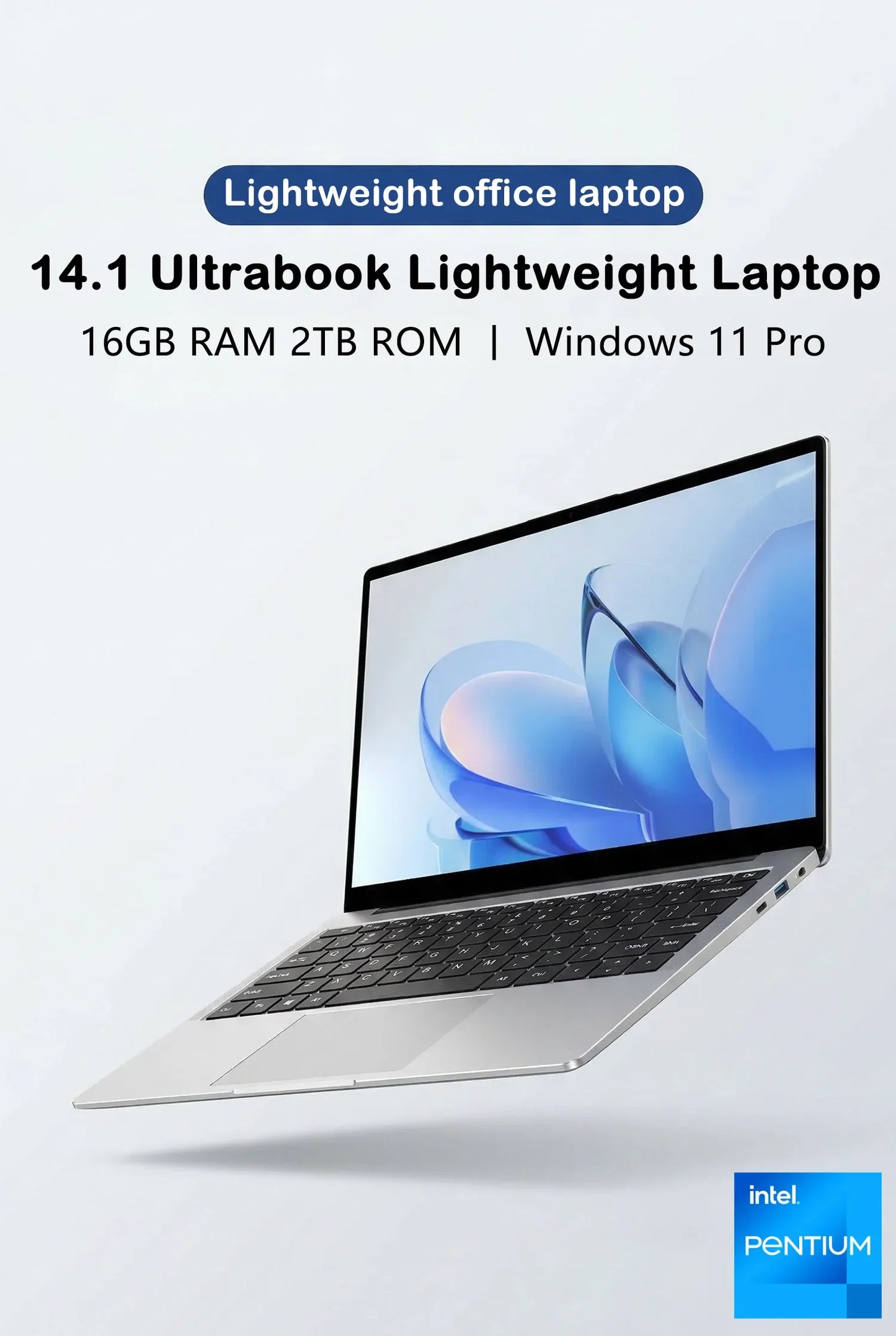 14.1 Inch FHD Ultra Thin Laptop Intel N3700/4405U Win11 DDR4 16GB/32GB RAM 2TB SSD Portable Business Office Notebook PC