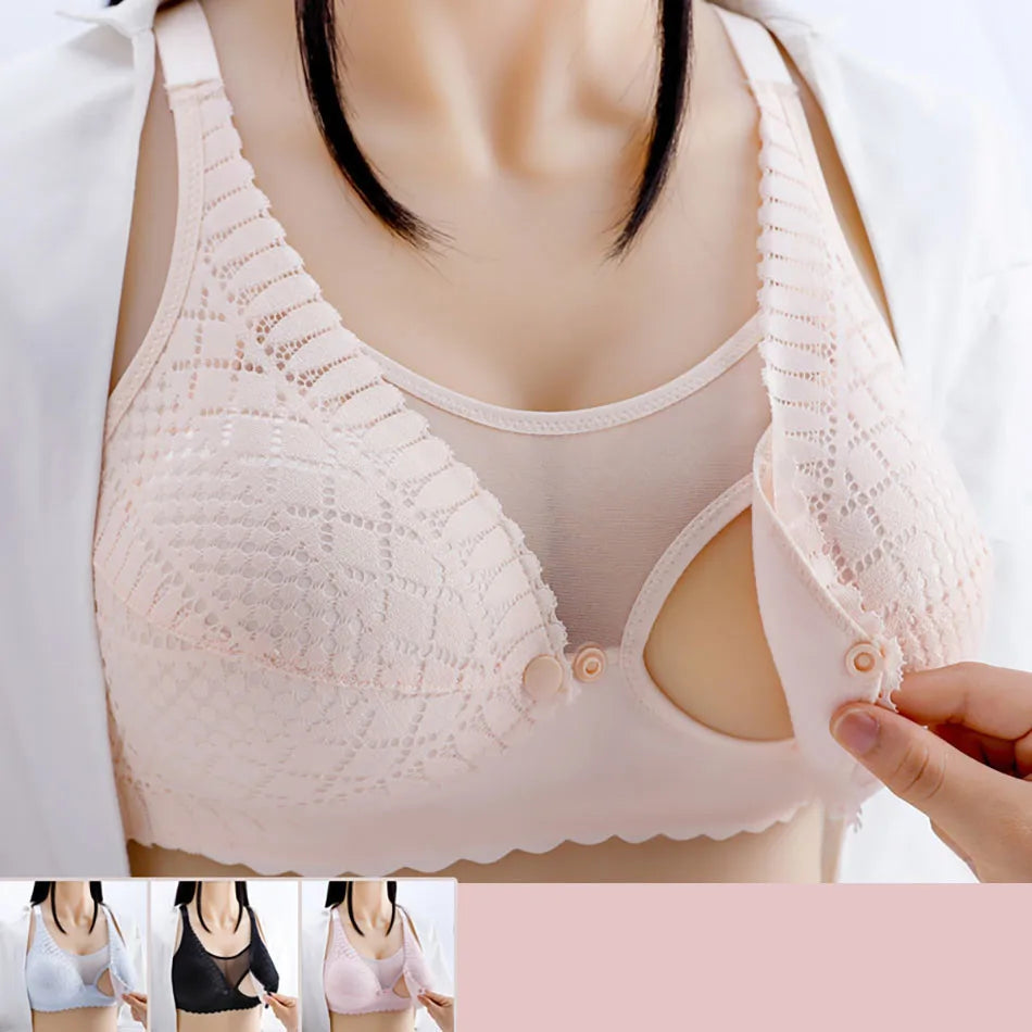 Pregnant Women Front Button Opening Convenient Breastfeeding Bra Comfortable Prevent Sagging Without Steel Rings Women Bra