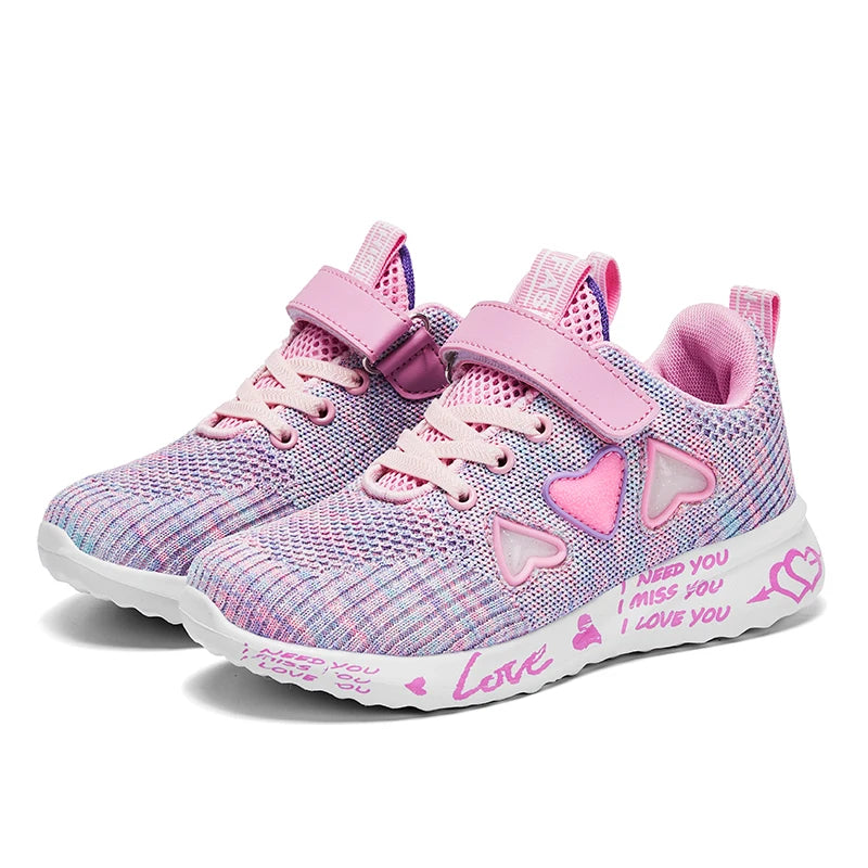 Cozy Knit Girls Ultra Breathable Lightweight Sneakers Spring & Summer