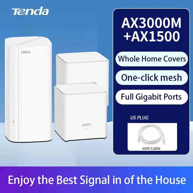 Tenda AX3000+ AX1500 EM/MX12 EM/MX3 Mesh Router WiFi 6 System Nova for 2.4GHz & 5GHz Band Wireless Network Whole Home Long Cover
