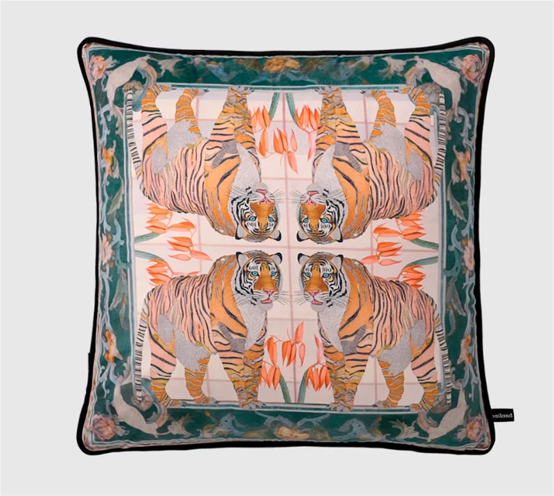 Home Gorgeous Cushion Cover Oriental Mystical Animals Print Ancient Style Decorative Pillow Case 50x50cm