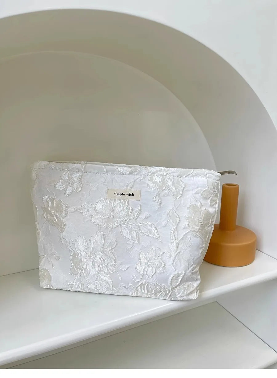 Fashion Floral Print Zipper Cosmetic Bag Travel Essentials Organizer Makeup Toiletry Pouch Portable Women's Makeup Bag