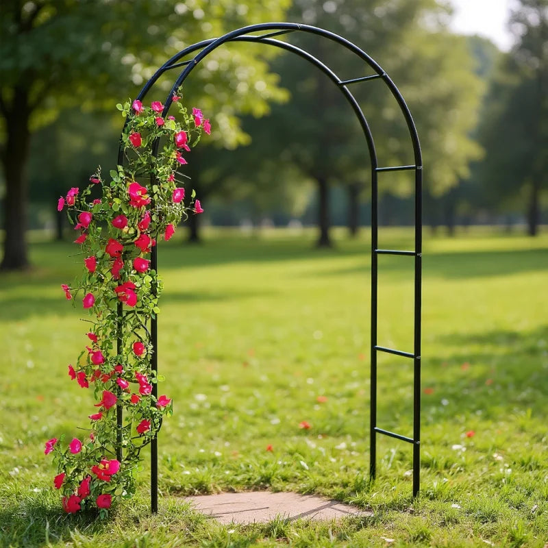 1pc Metal Garden Arch100Inch Large Heavy Duty Steel Frame Gothic Wedding Flower Stand Lawn Climbing Frame