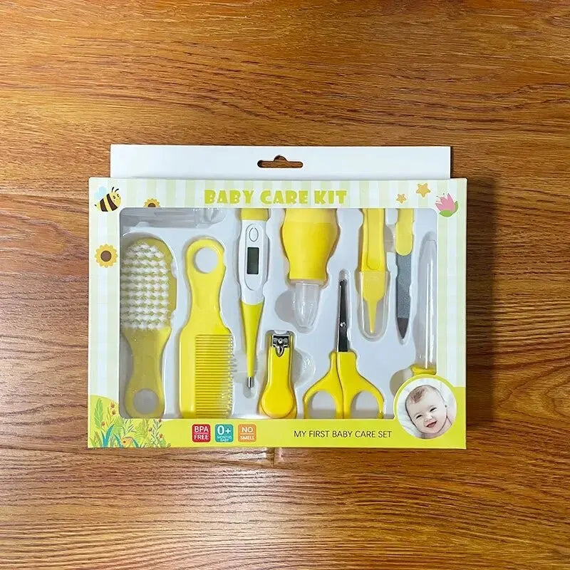 10 Pcs Newborn Baby Nail Hair Daily Care Kit Infant Grooming Brush Comb Safe Nail Clippers Set For Baby Gift