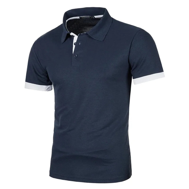 New Mens Short Sleeve Polo Shirt Solid Color