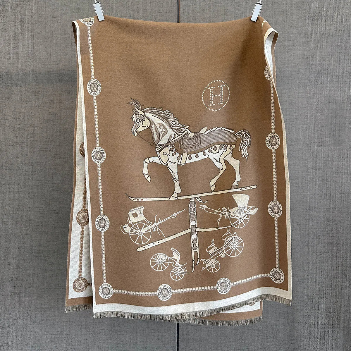 Winter Elegant Pashmina Horse Print Shawl Wrap Cashmere Scarf