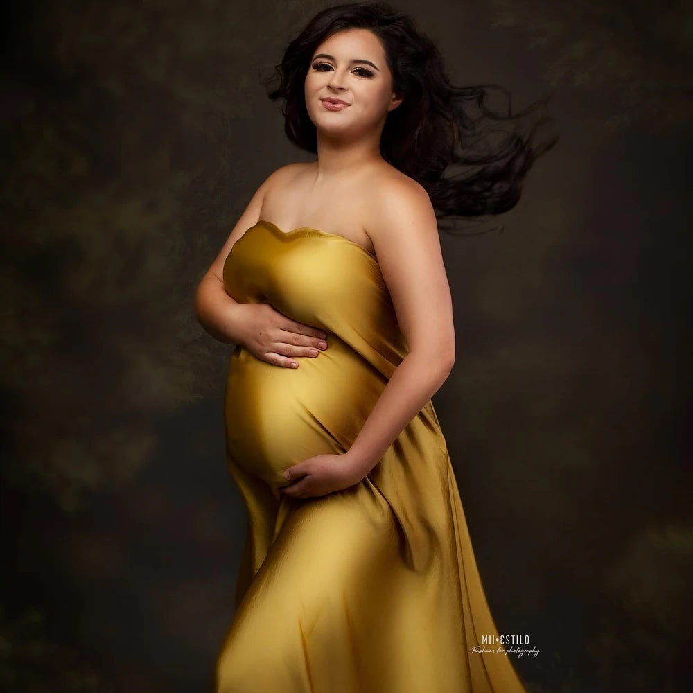Maternity Photography Soft Satin Luster Dress