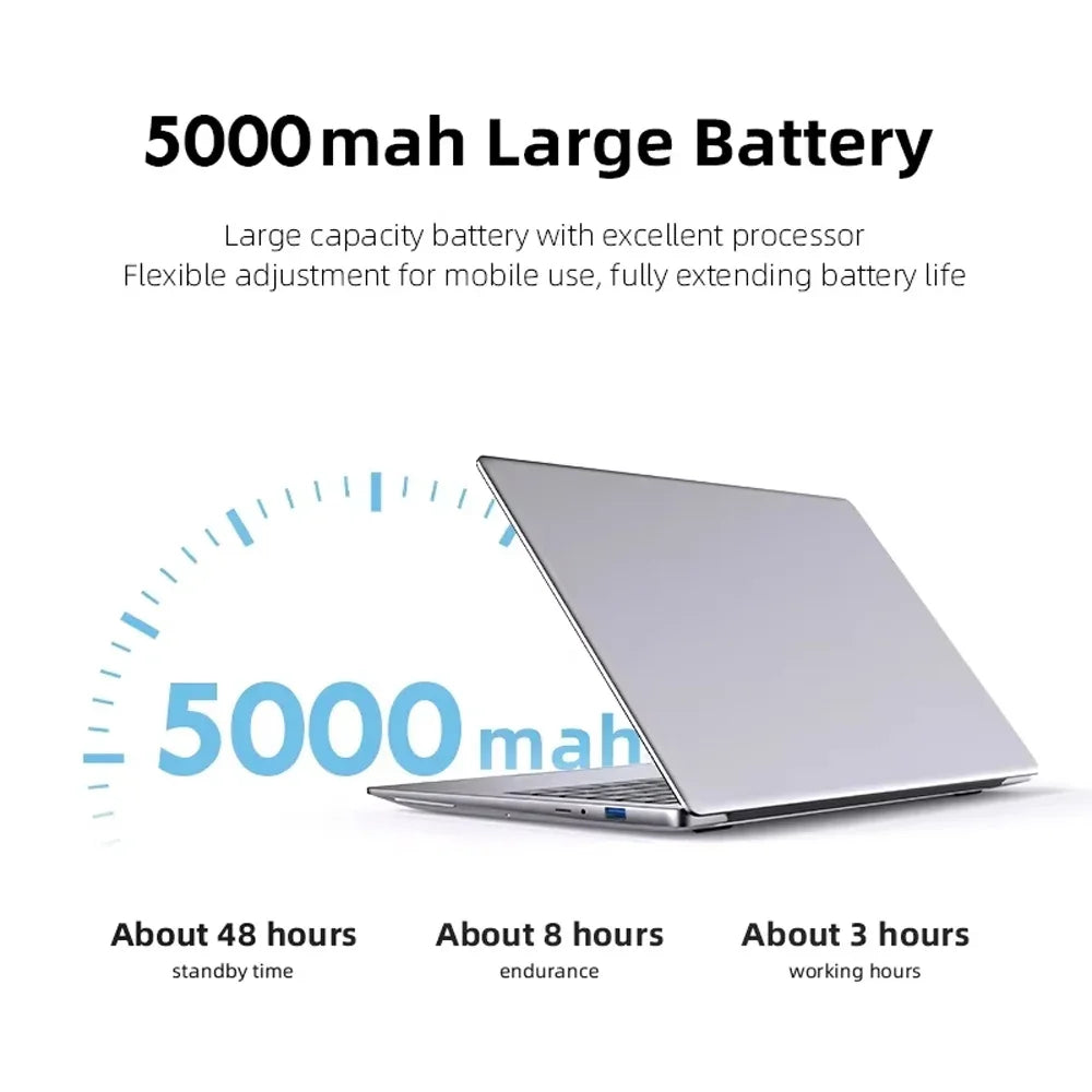 14.1 Inch FHD Ultra Thin Laptop Intel N3700/4405U Win11 DDR4 16GB/32GB RAM 2TB SSD Portable Business Office Notebook PC