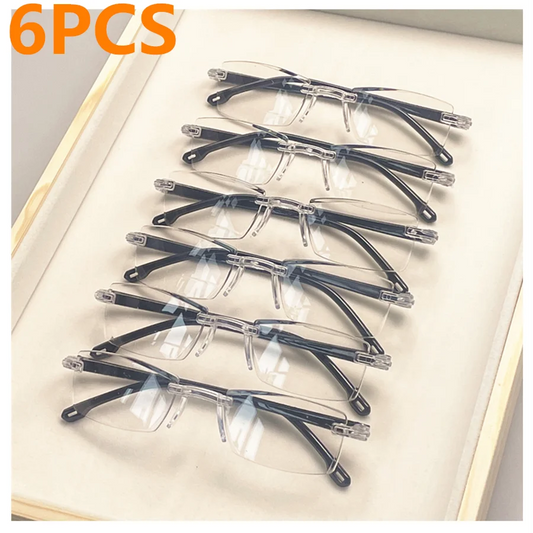 6PCS Women Vintage Square Reading Glasses, Anti-Blue Light Polycarbonate Lens