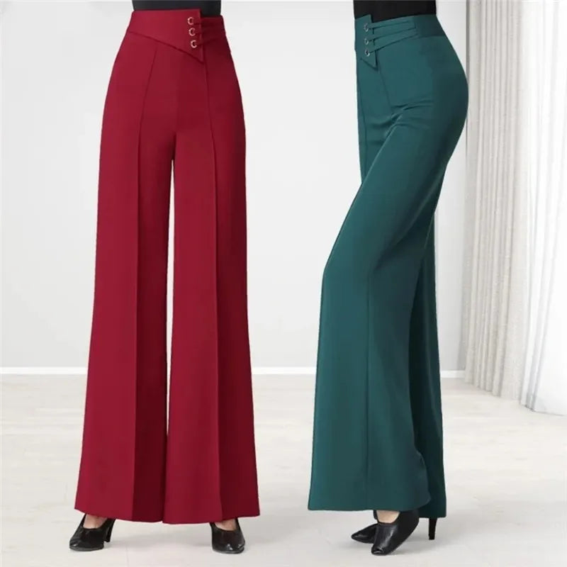 Women Wide Leg Ballroom Dance Style Pants