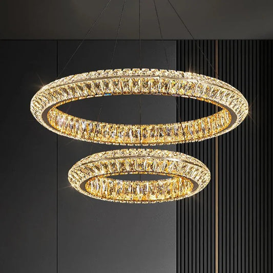 Luxury Crystal LED Pendant Indoor Chandelier Light Villa Living Dining Room Bedroom Hotel