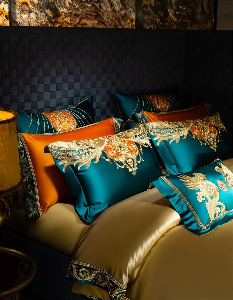 Royal Luxury Bedding Comforter Embroidery Duvet Cover Set 4/6/10Pcs