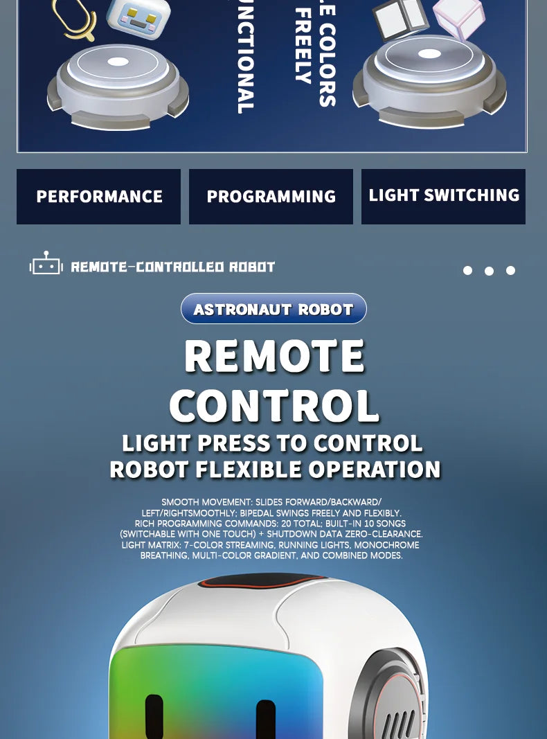 Intelligent remote control robot, interactive recording, lighting, music, dance toys, birthday gifts for boys and girls