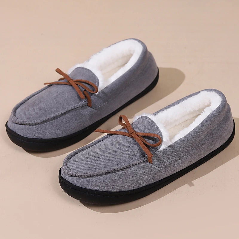 Women Winter Warm Plush Comfortable Soft Sole Cotton Shoes Slip On Non Slip