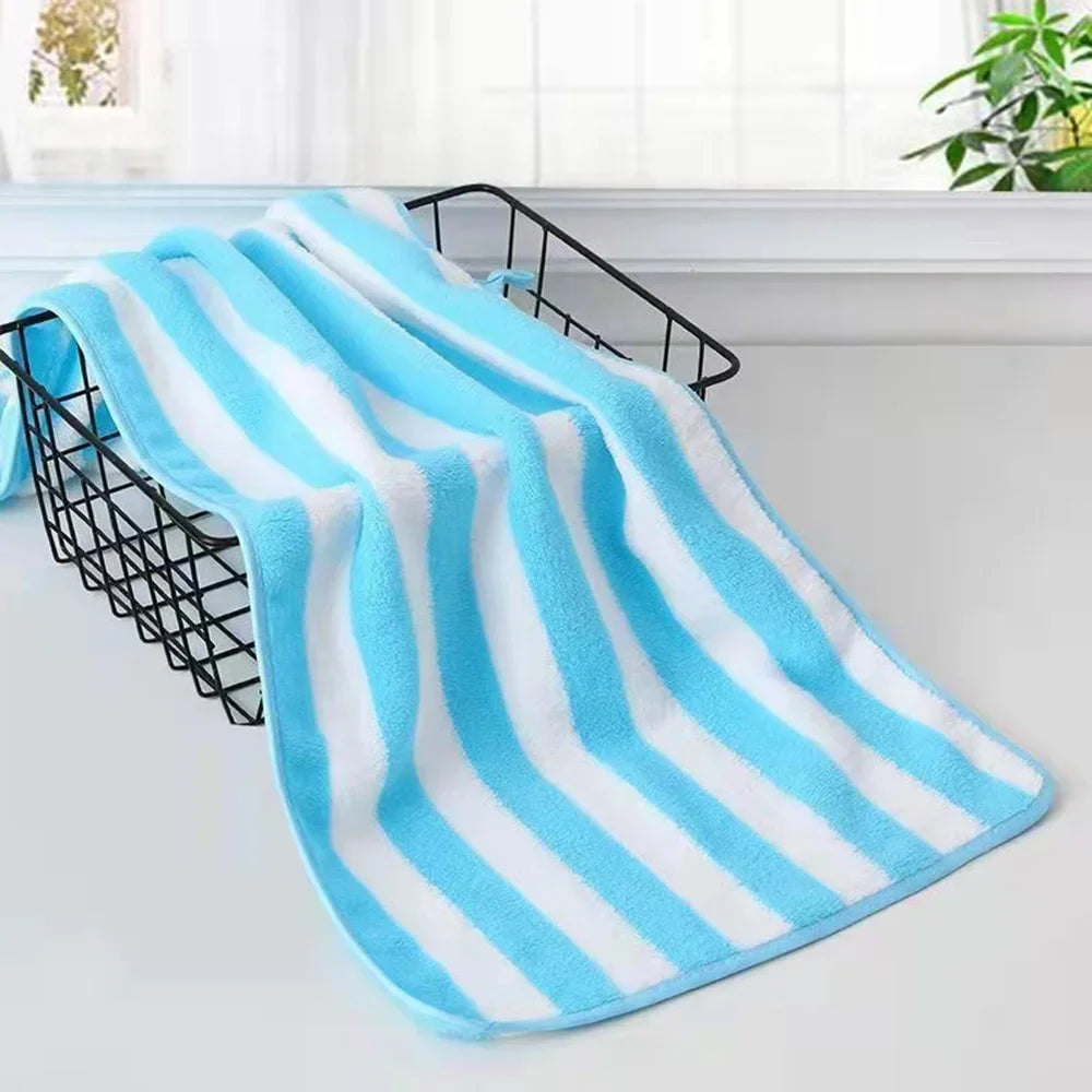 1PC Stripes Absorbent Microfiber Quick Drying Soft Bath Towel Set