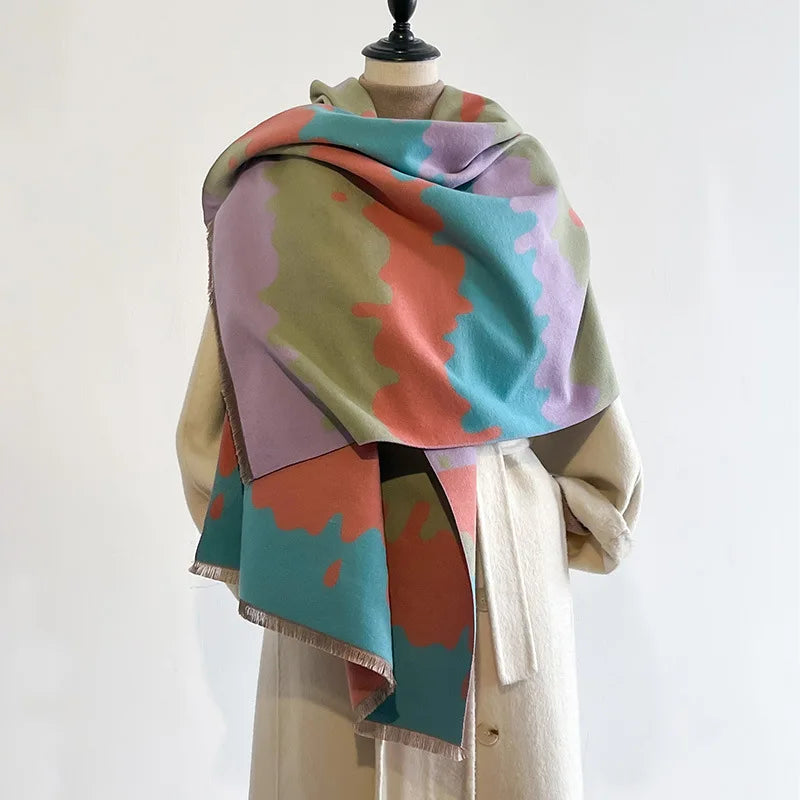 Winter Women Cashmere Scarf Thick Pashmina Shawls Wrap